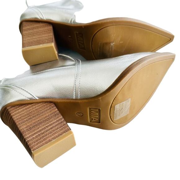 MIA Rachell Silver Cowboy Ankle Boot Size 9 NEW Concert Metallic Cowgirl Prom - Picture 8 of 10